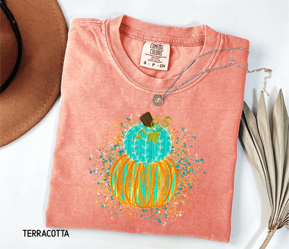 Colorful Pumpkin Adult Comfort Colors T-Shirt