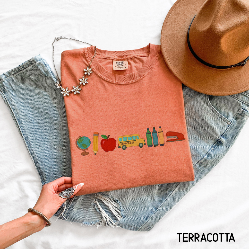 Apple Teacher Adult Comfort Colors T-Shirt