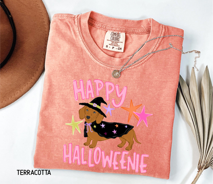 Happy Halloweenie Dachshund Adult Comfort Colors T-Shirt
