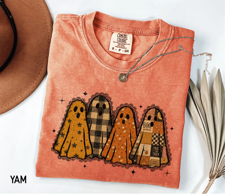 Vintage Spooky Ghost Adult Comfort Colors T-shirt