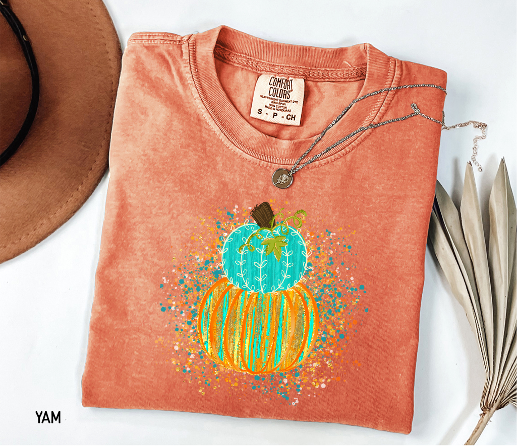 Colorful Pumpkin Adult Comfort Colors T-Shirt