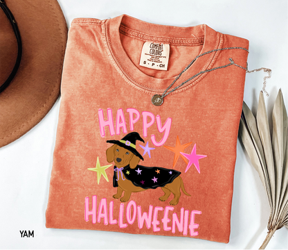 Happy Halloweenie Dachshund Adult Comfort Colors T-Shirt