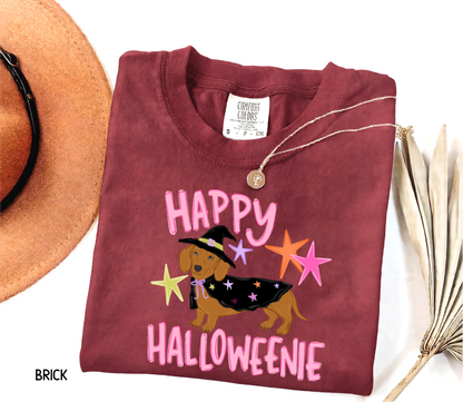 Happy Halloweenie Dachshund Adult Comfort Colors T-Shirt