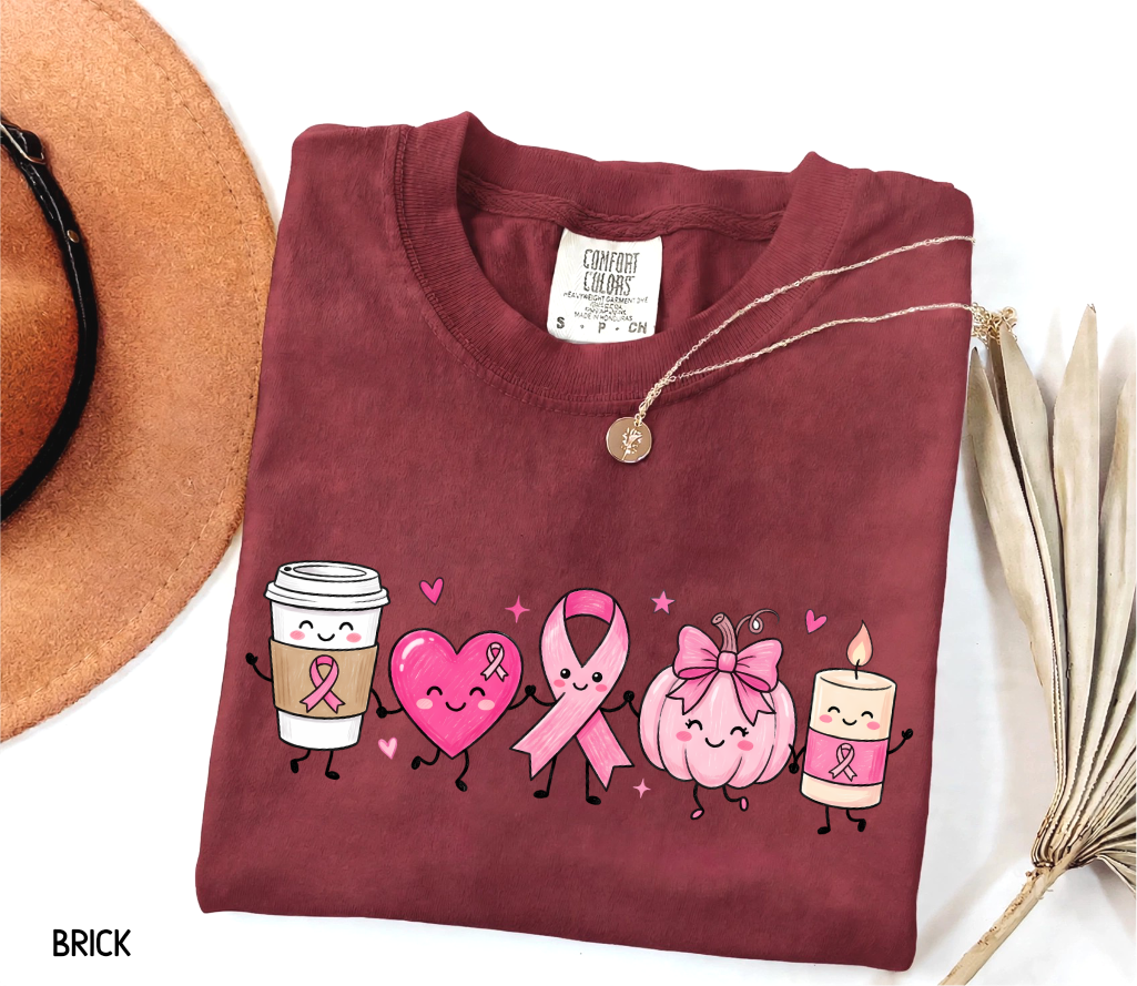 Breast Cancer Awareness Icons Adult Comfort Colors T-Shirt