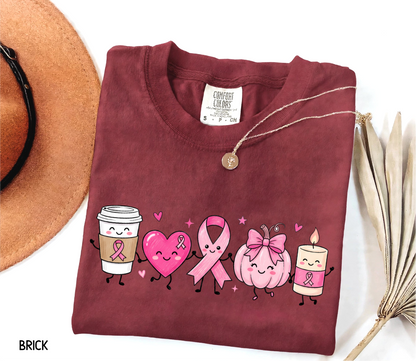 Breast Cancer Awareness Icons Adult Comfort Colors T-Shirt