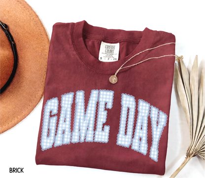 Gingham Game Day Adult Comfort Colors T-Shirt