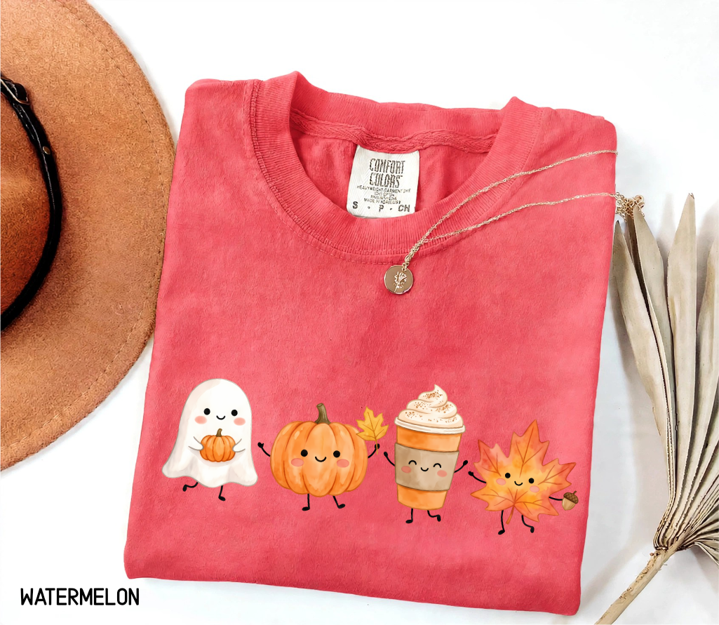 Cute Fall Ghost Adult Comfort Colors T-Shirt
