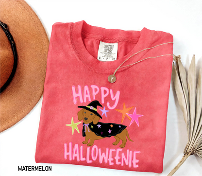 Happy Halloweenie Dachshund Adult Comfort Colors T-Shirt