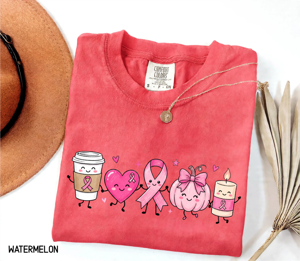 Breast Cancer Awareness Icons Adult Comfort Colors T-Shirt