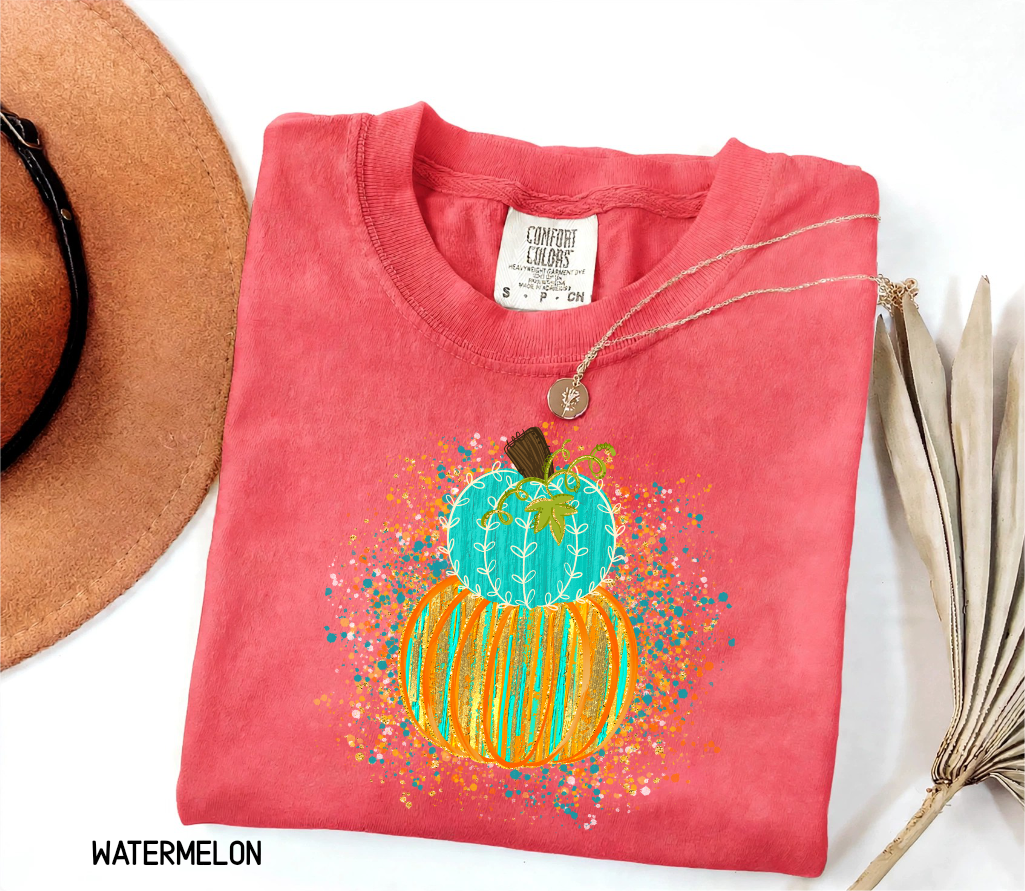 Colorful Pumpkin Adult Comfort Colors T-Shirt