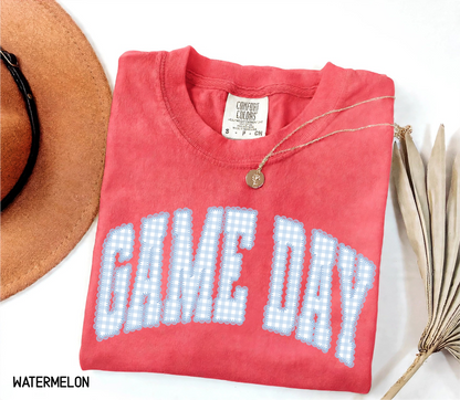 Gingham Game Day Adult Comfort Colors T-Shirt