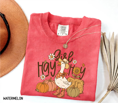 Hay Girl Hey Funny Adult Comfort Colors T-Shirt