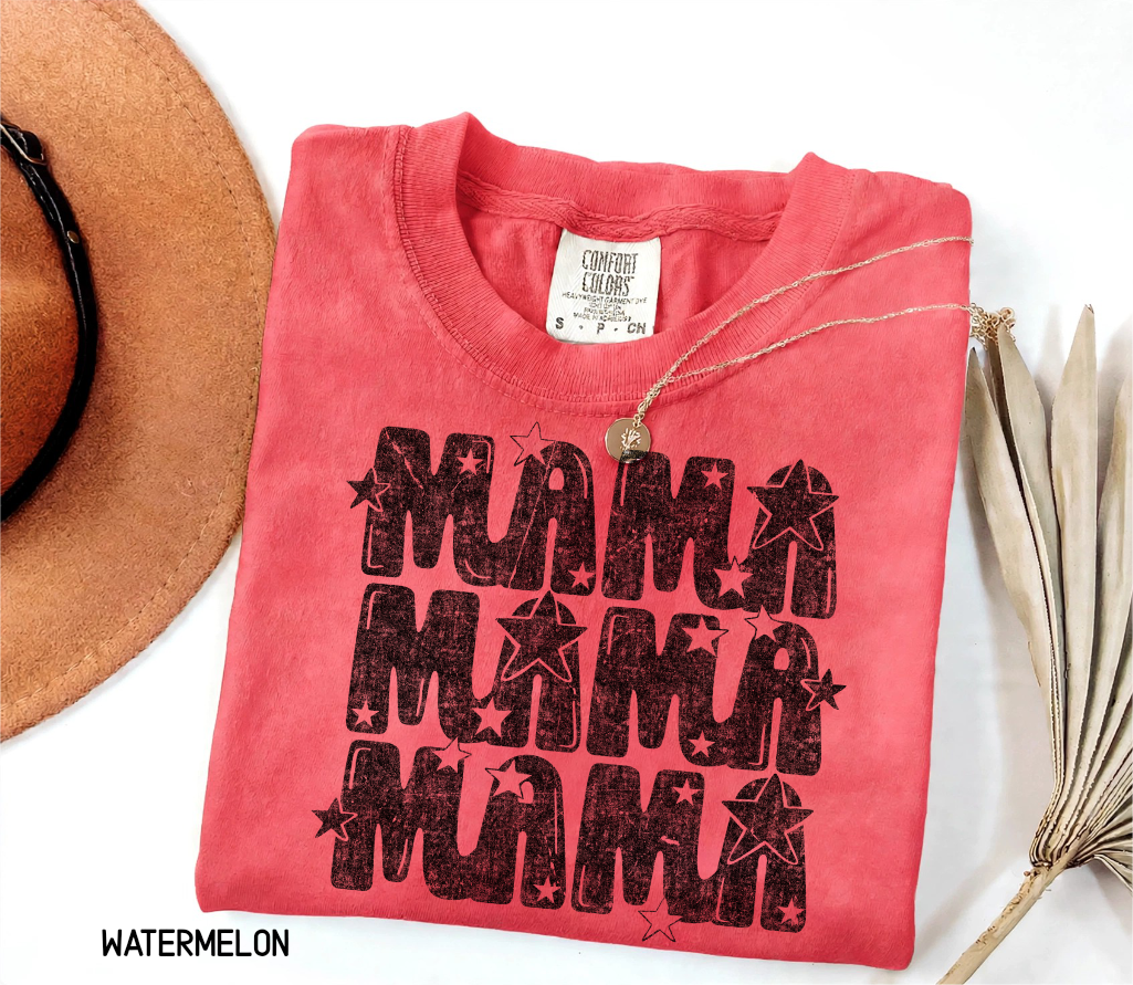 Mama with Stars Adult Comfort Colors T-Shirt