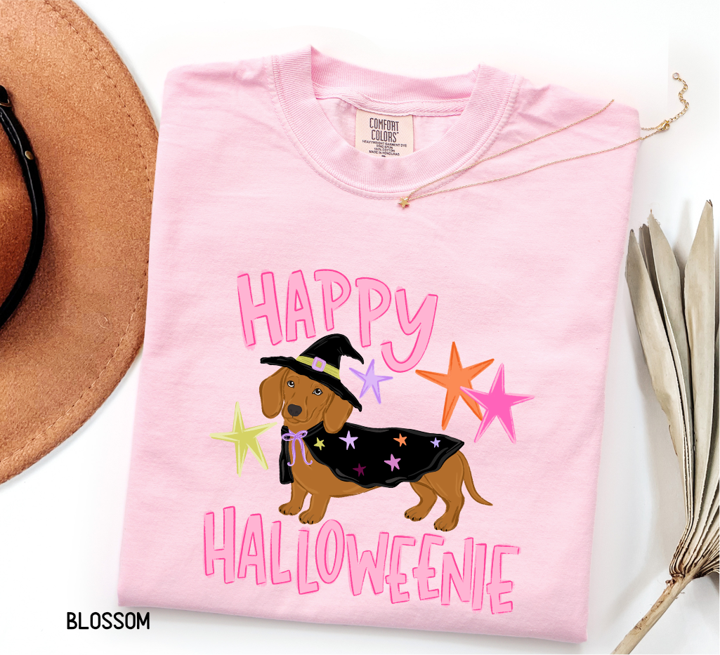 Happy Halloweenie Dachshund Adult Comfort Colors T-Shirt