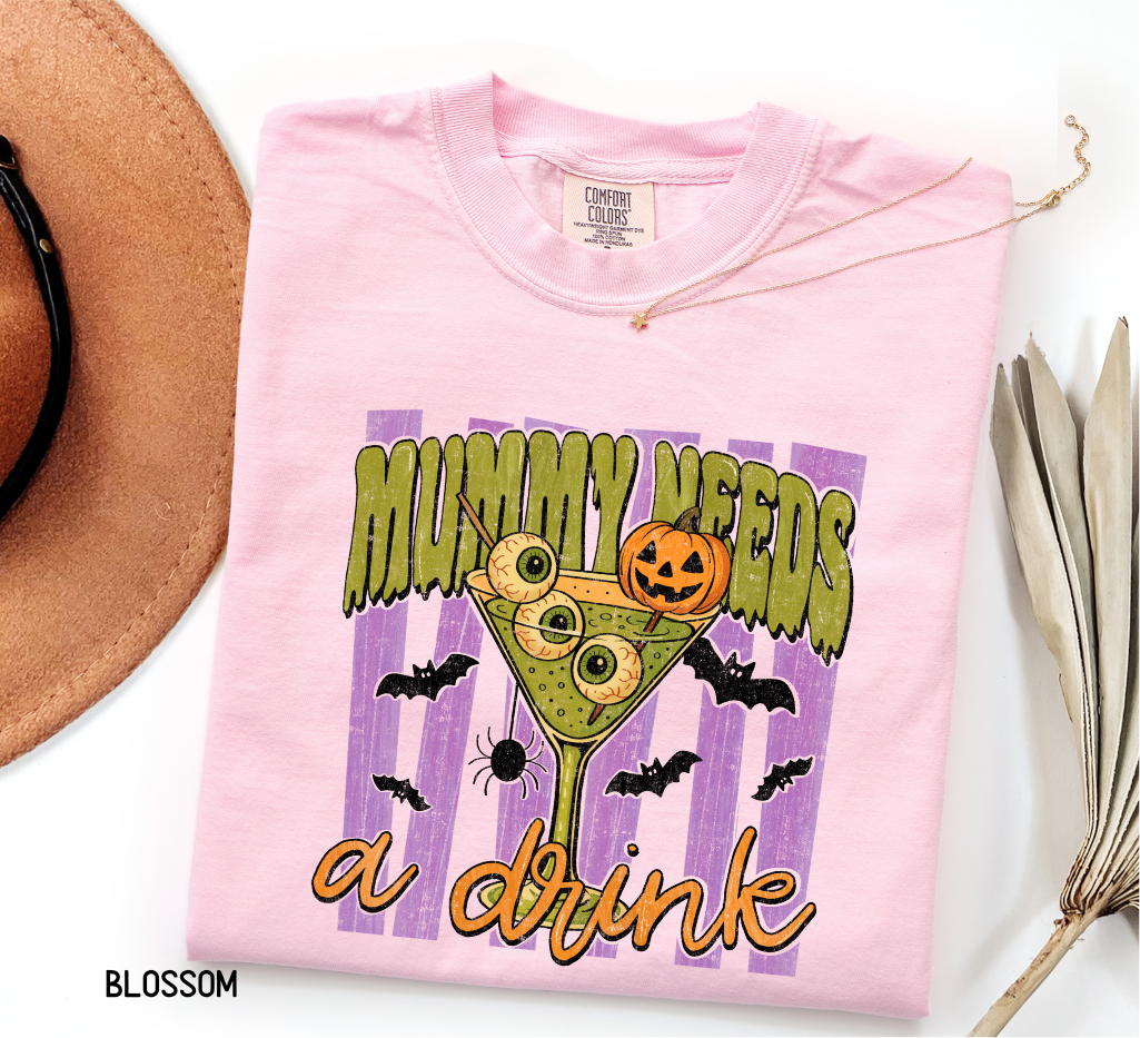 Mummy Needs a Drink Adult Comfort Colors T-Shirt