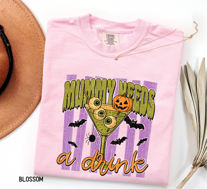 Mummy Needs a Drink Adult Comfort Colors T-Shirt