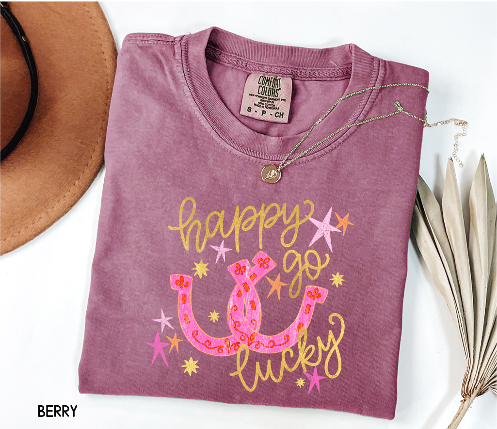 Happy Go Lucky Adult Comfort Colors T-Shirt