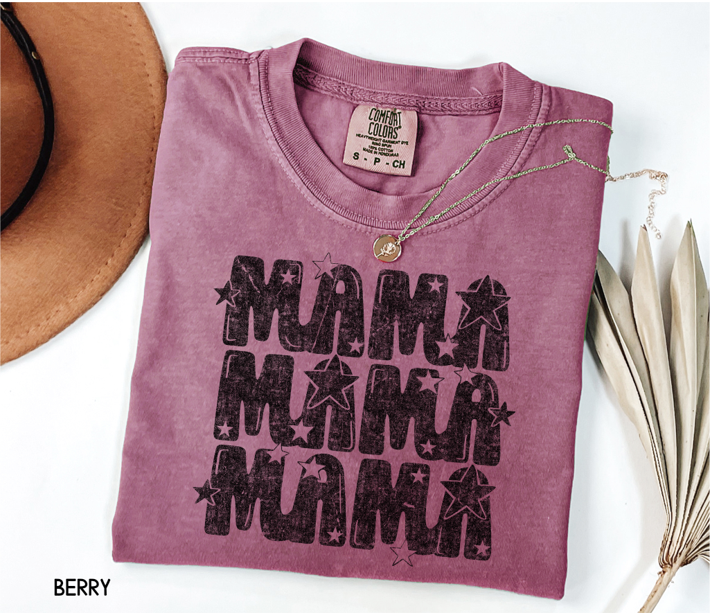 Mama with Stars Adult Comfort Colors T-Shirt