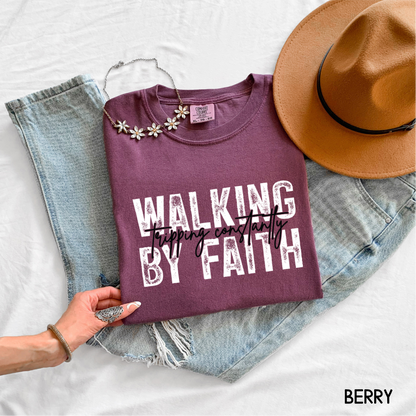 Walking By Faith Adult Comfort Colors T-Shirt