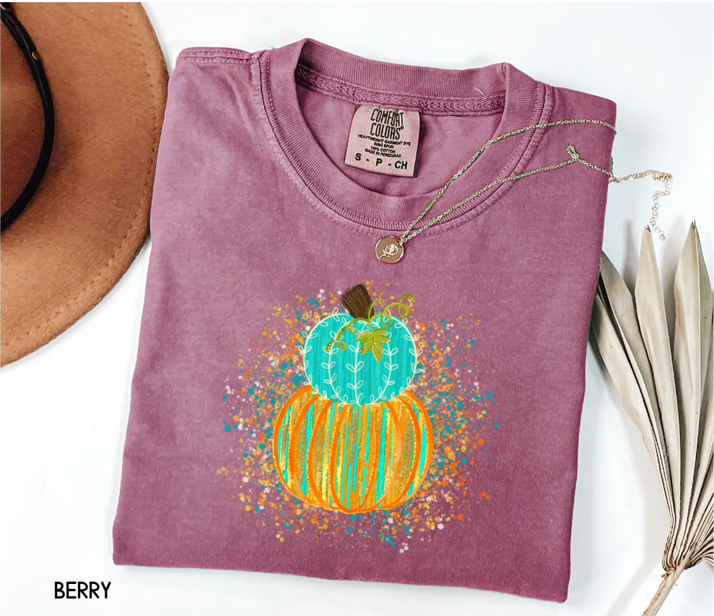 Colorful Pumpkin Adult Comfort Colors T-Shirt