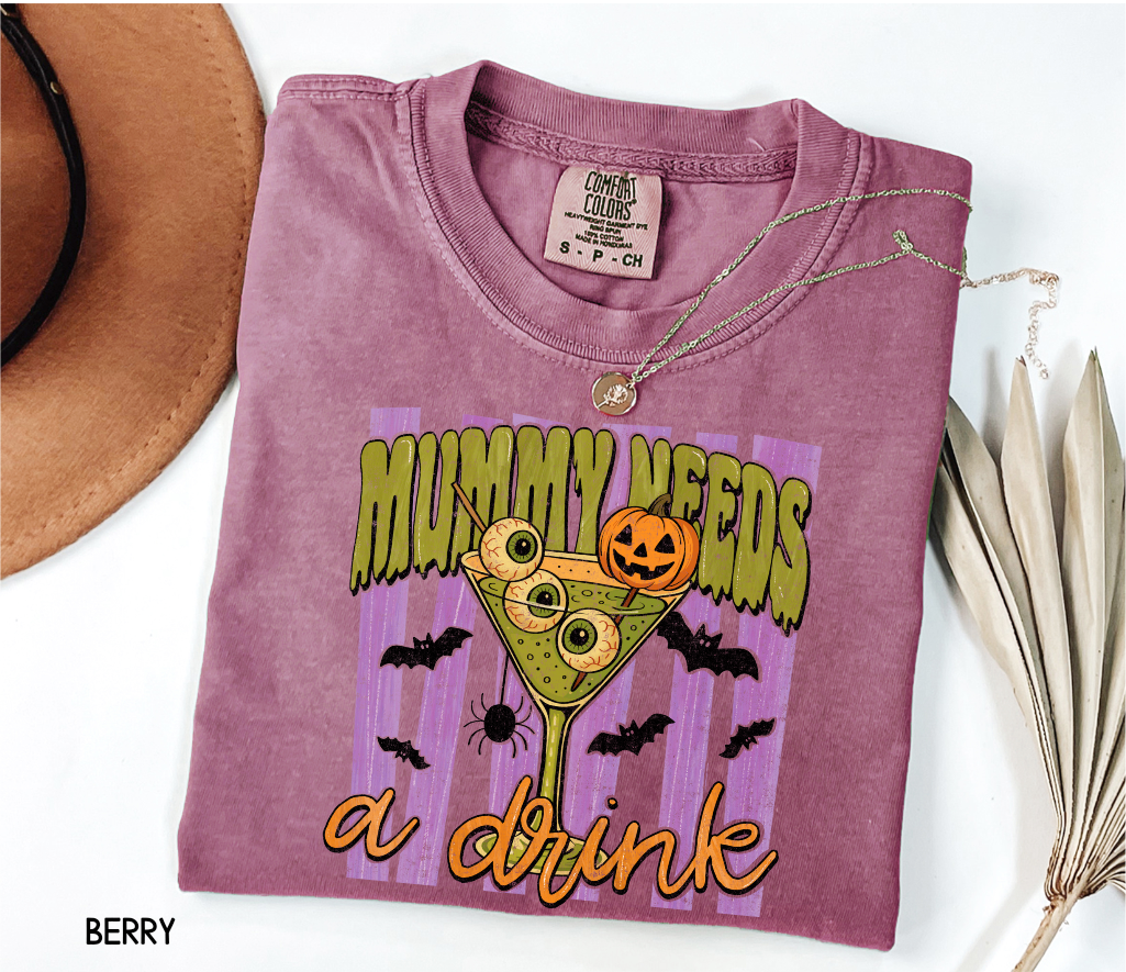 Mummy Needs a Drink Adult Comfort Colors T-Shirt