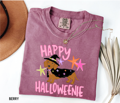 Happy Halloweenie Dachshund Adult Comfort Colors T-Shirt