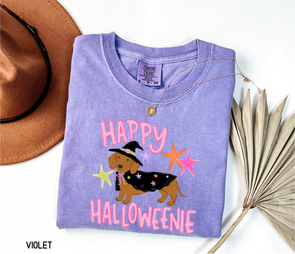 Happy Halloweenie Dachshund Adult Comfort Colors T-Shirt
