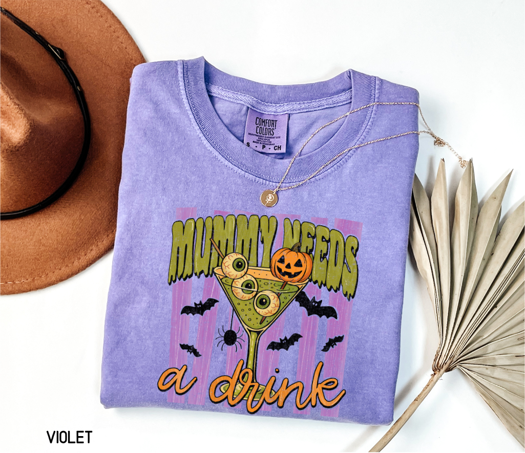 Mummy Needs a Drink Adult Comfort Colors T-Shirt