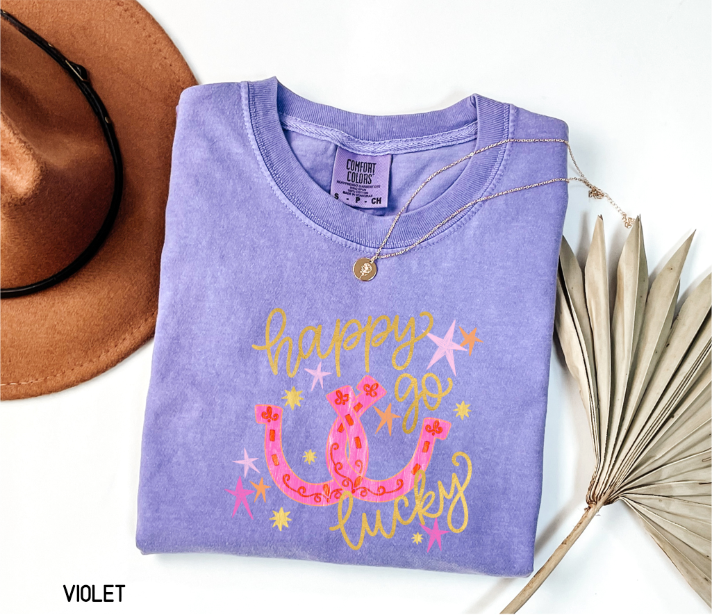 Happy Go Lucky Adult Comfort Colors T-Shirt