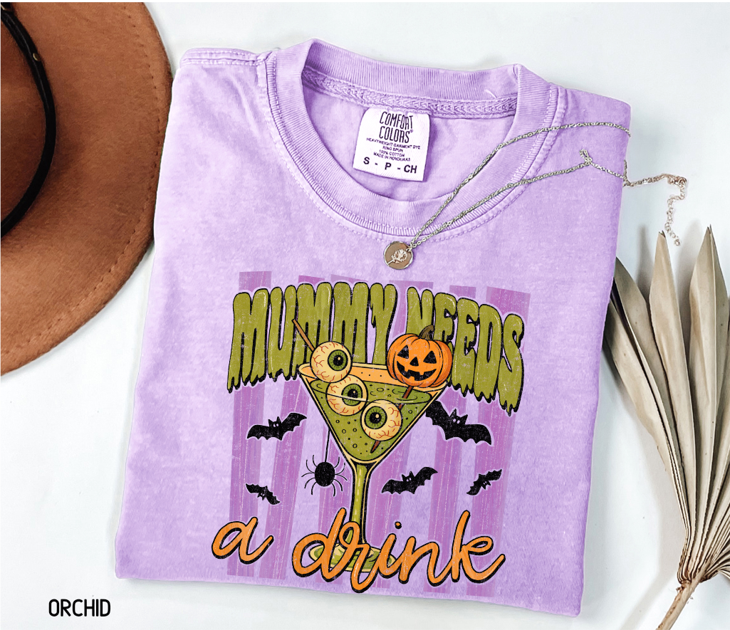 Mummy Needs a Drink Adult Comfort Colors T-Shirt