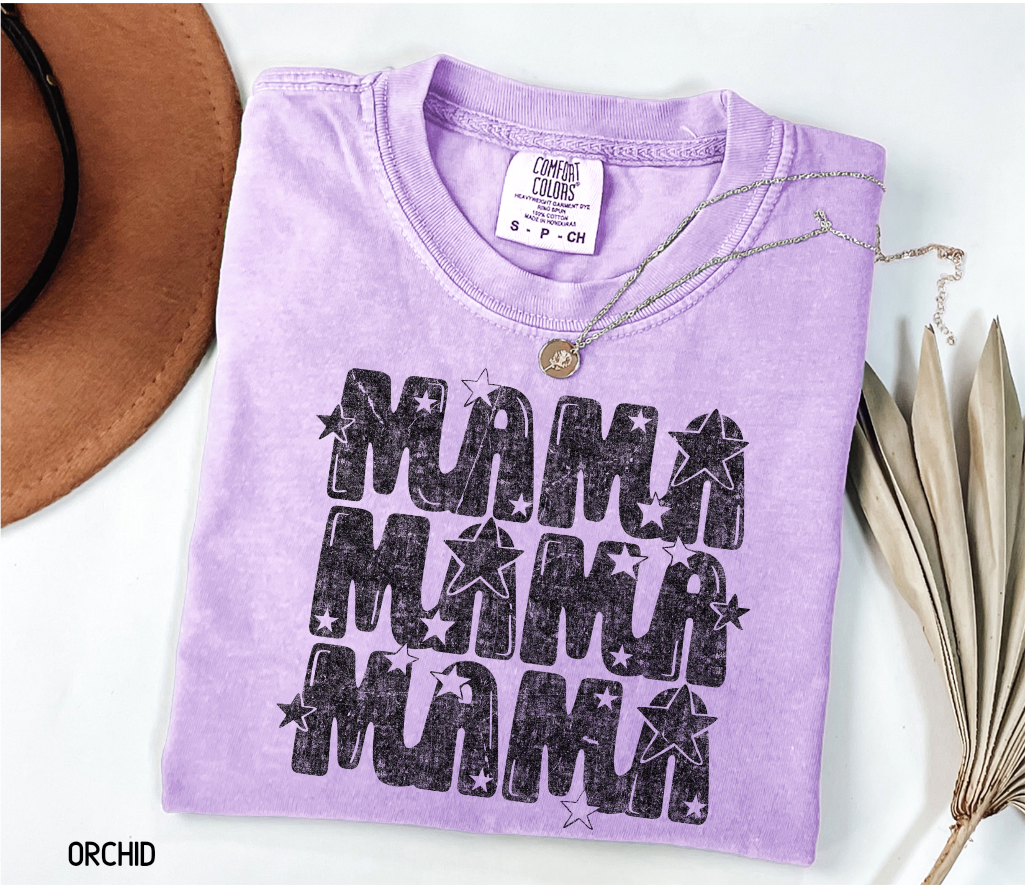 Mama with Stars Adult Comfort Colors T-Shirt