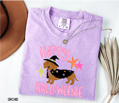 Happy Halloweenie Dachshund Adult Comfort Colors T-Shirt
