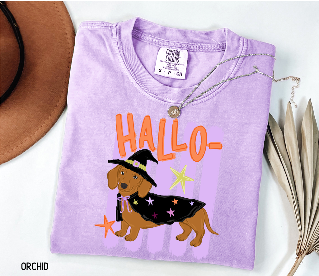 Dachshund Halloween Adult Comfort Colors T-Shirt
