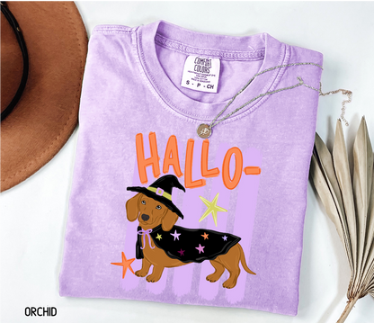 Dachshund Halloween Adult Comfort Colors T-Shirt