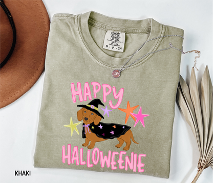 Happy Halloweenie Dachshund Adult Comfort Colors T-Shirt