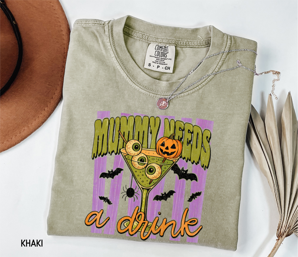 Mummy Needs a Drink Adult Comfort Colors T-Shirt
