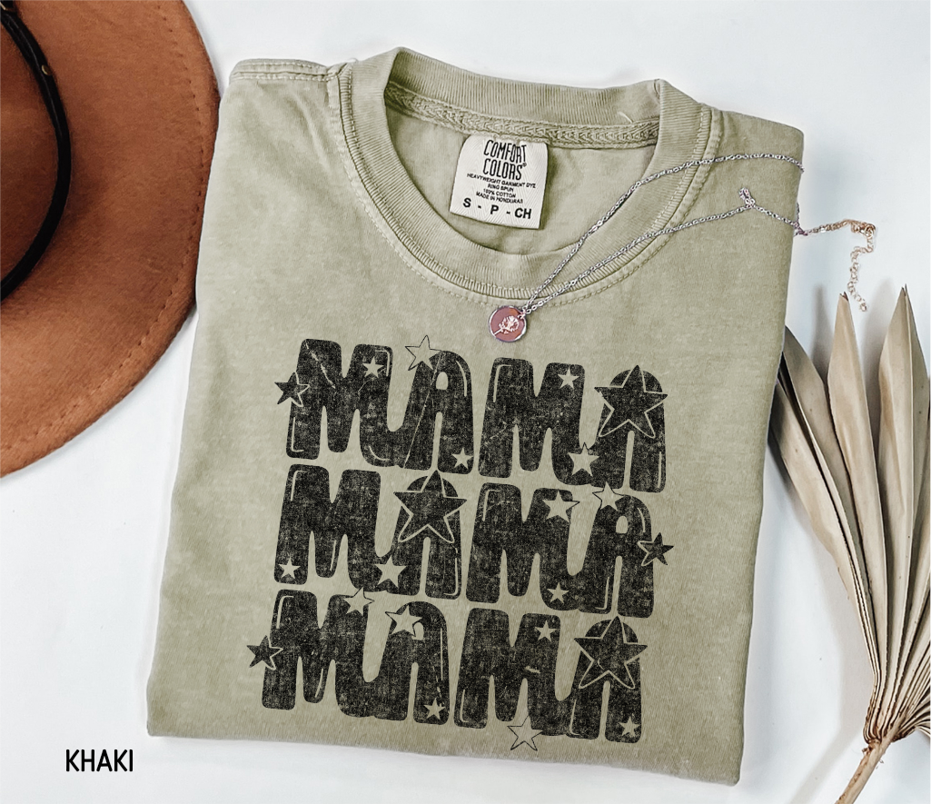 Mama with Stars Adult Comfort Colors T-Shirt