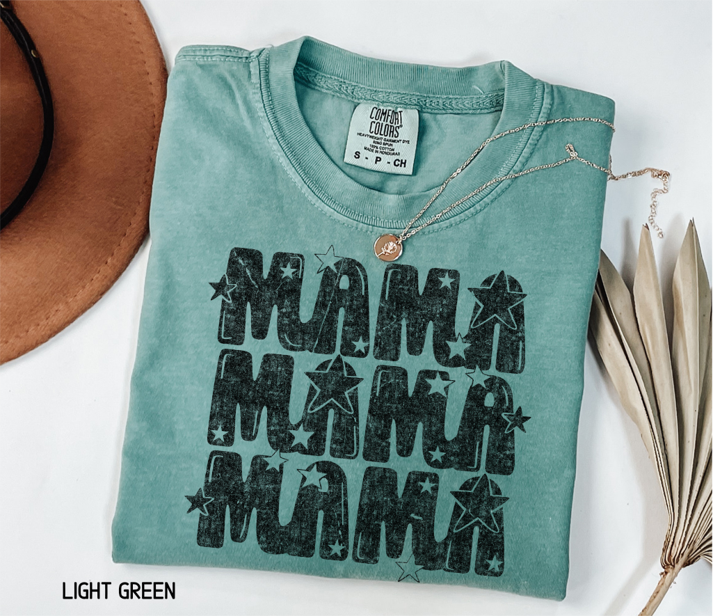 Mama with Stars Adult Comfort Colors T-Shirt