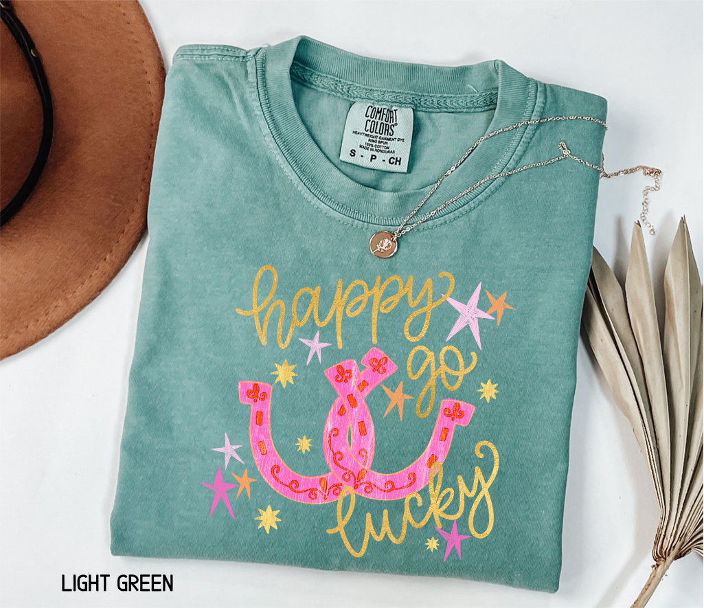 Happy Go Lucky Adult Comfort Colors T-Shirt