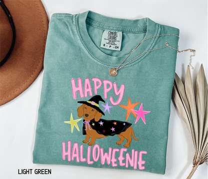 Happy Halloweenie Dachshund Adult Comfort Colors T-Shirt