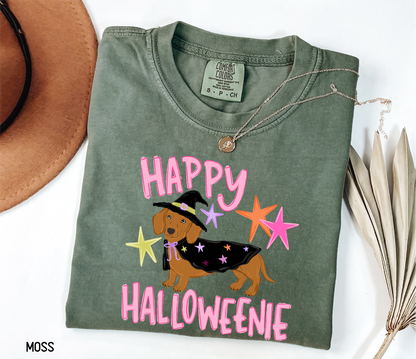 Happy Halloweenie Dachshund Adult Comfort Colors T-Shirt