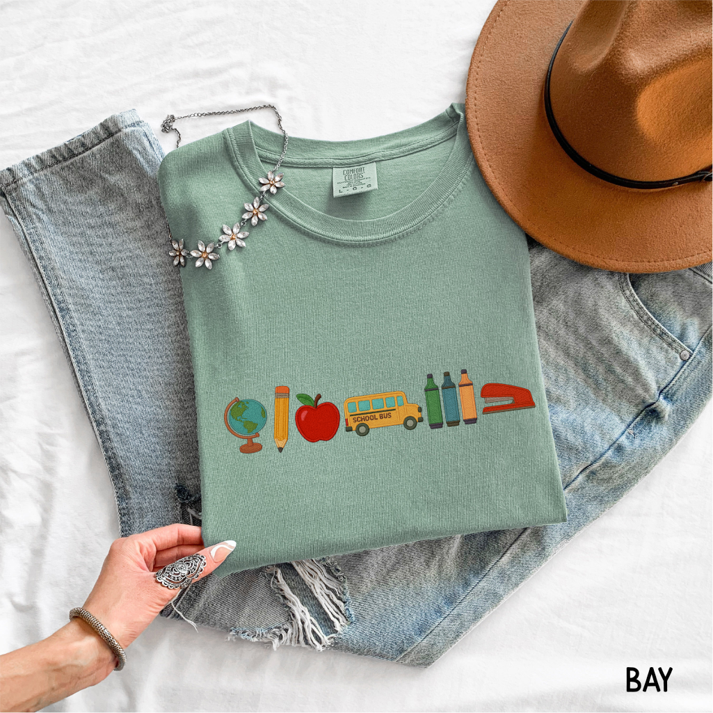 Apple Teacher Adult Comfort Colors T-Shirt