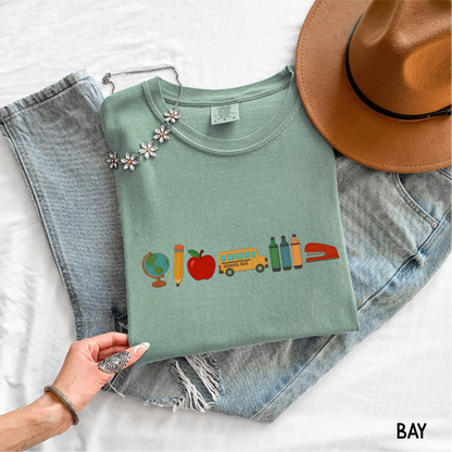 Apple Teacher Adult Comfort Colors T-Shirt