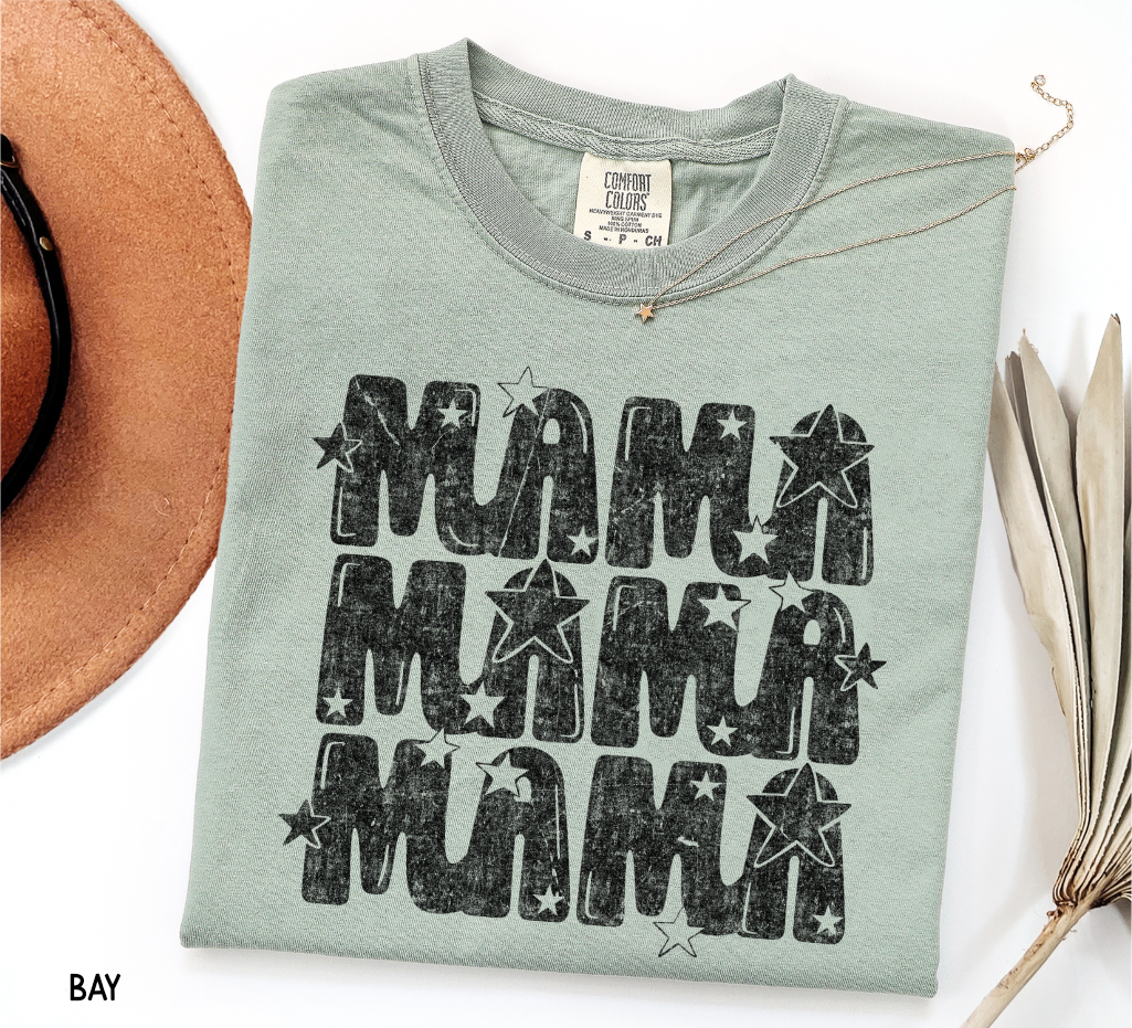 Mama with Stars Adult Comfort Colors T-Shirt