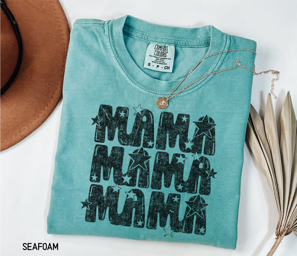 Mama with Stars Adult Comfort Colors T-Shirt