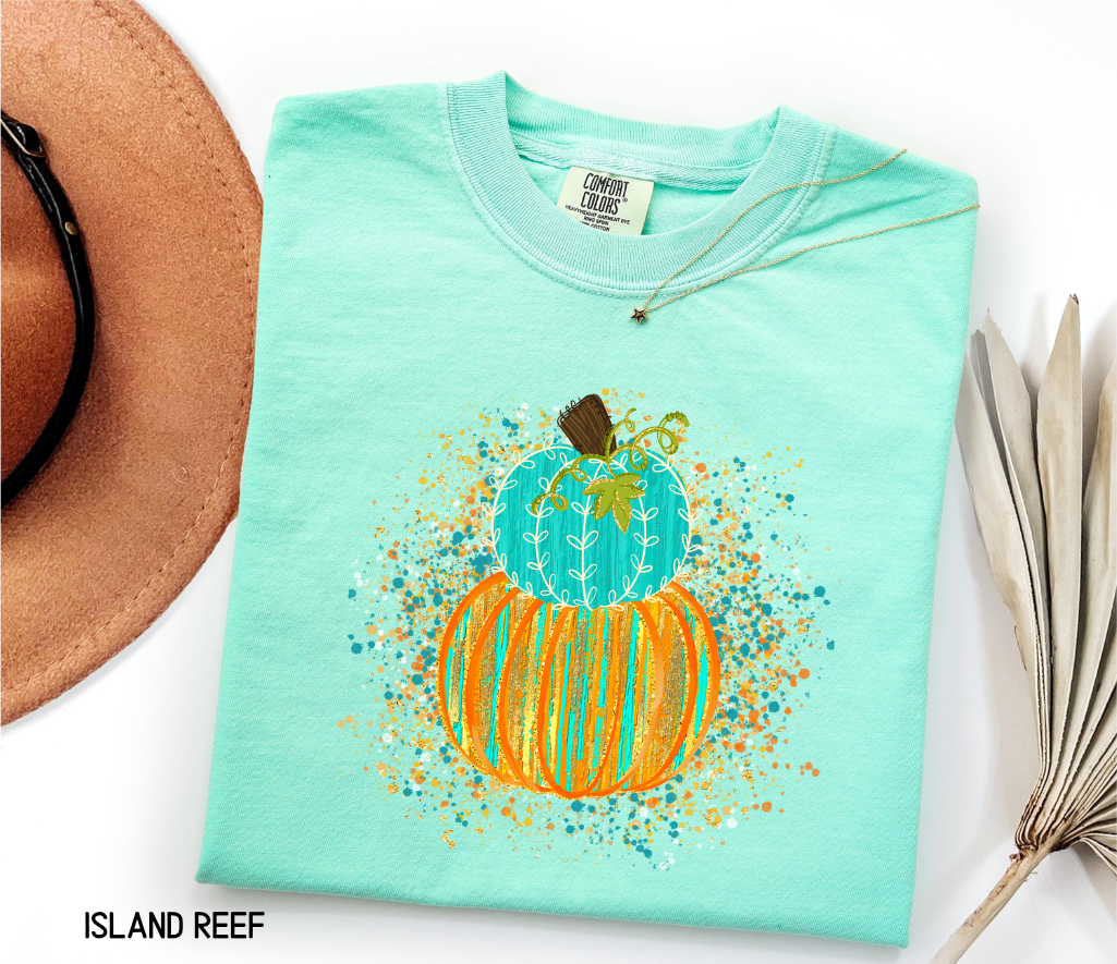 Colorful Pumpkin Adult Comfort Colors T-Shirt
