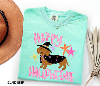 Happy Halloweenie Dachshund Adult Comfort Colors T-Shirt
