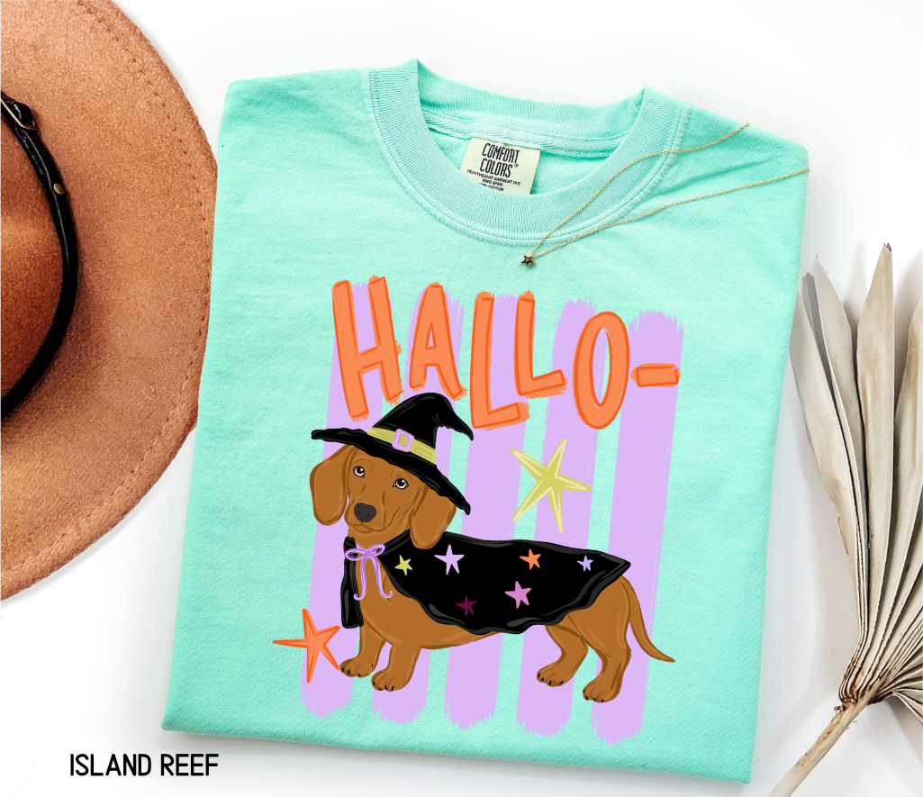 Dachshund Halloween Adult Comfort Colors T-Shirt