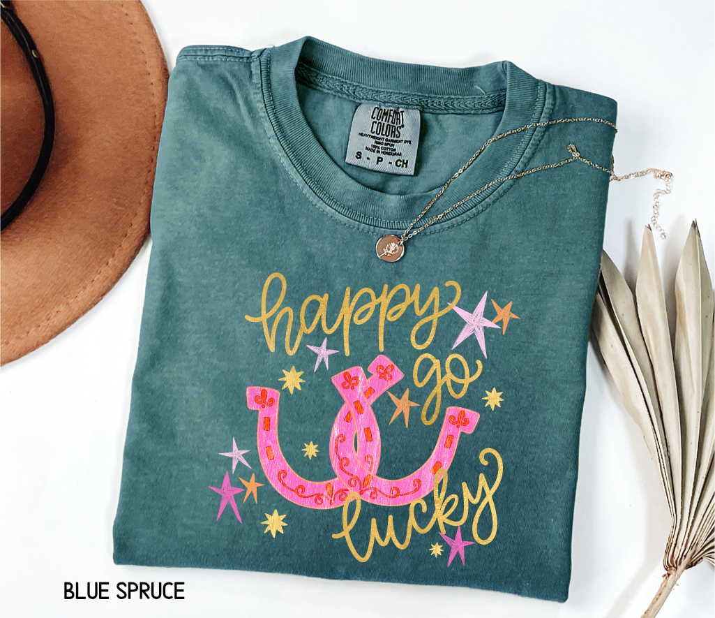 Happy Go Lucky Adult Comfort Colors T-Shirt
