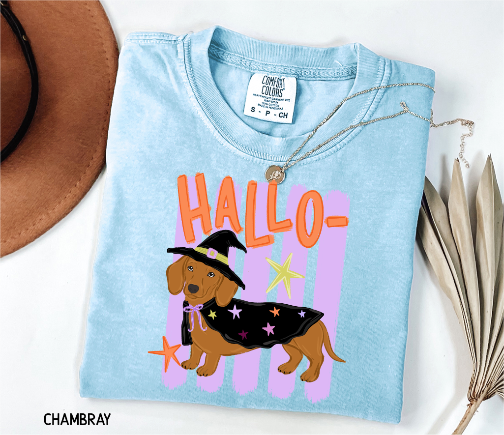 Dachshund Halloween Adult Comfort Colors T-Shirt
